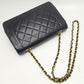 Chanel Matelasse Chain Shoulder Bag Diagonal Lambskin Navy