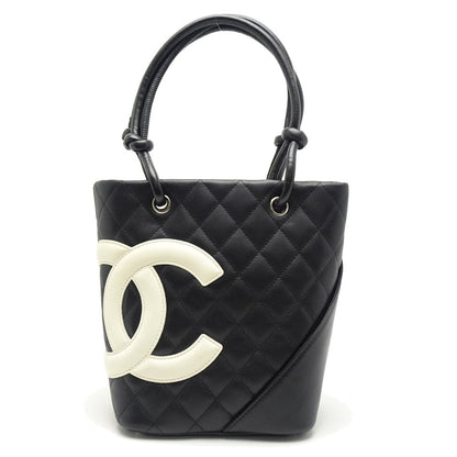 Chanel Cambon Line Small Tote Bag Black x White