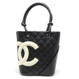 Chanel Cambon Line Small Tote Bag Black x White