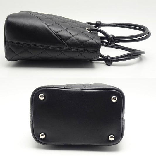 Chanel Cambon Line Small Tote Bag Black x White