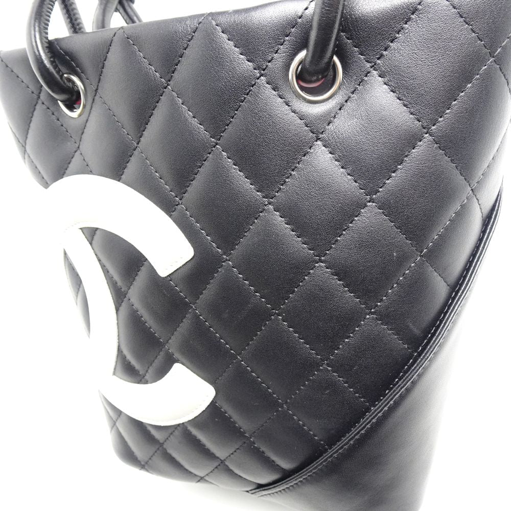 Chanel Cambon Line Small Tote Bag Black x White