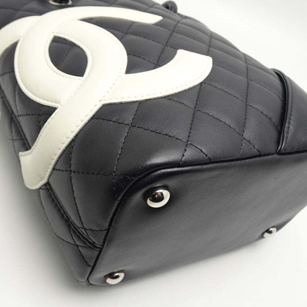 Chanel Cambon Line Small Tote Bag Black x White