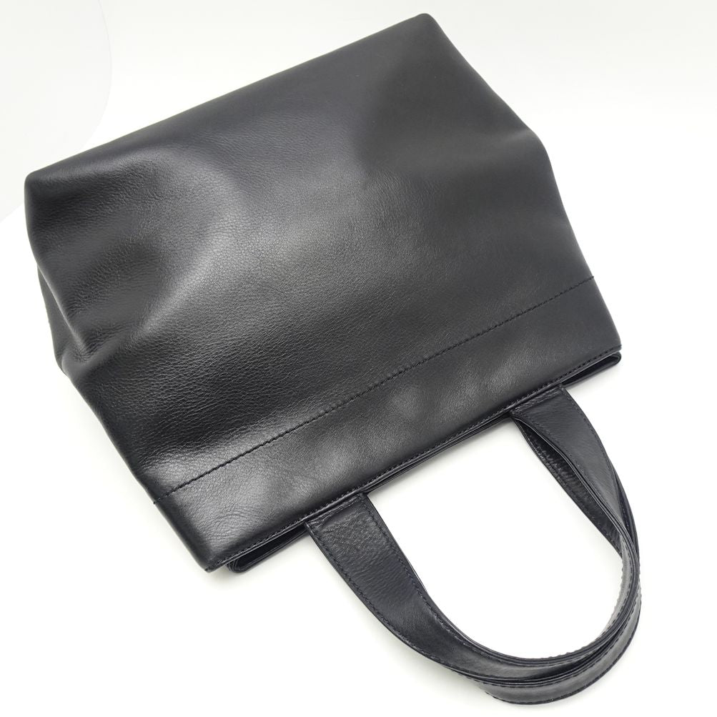 Chanel Tote Bag Calf Black x Gold Metal Fittings