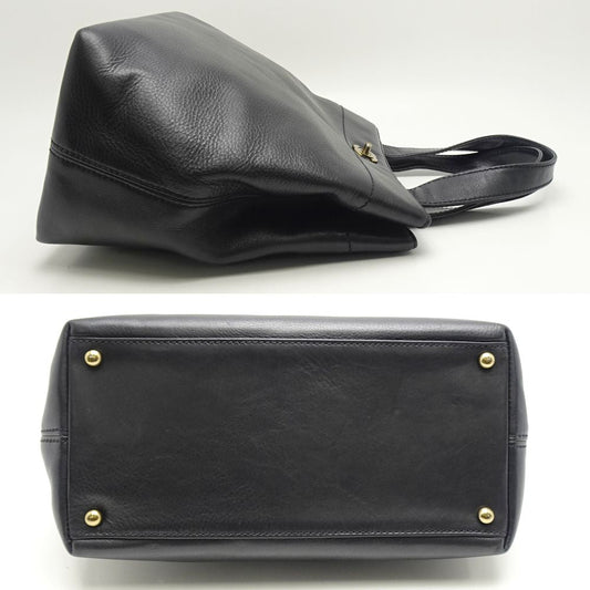 Chanel Tote Bag Calf Black x Gold Metal Fittings