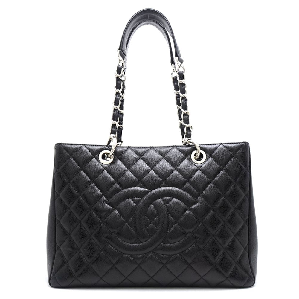 Chanel Chain Tote Bag Matelasse Caviar Skin Black