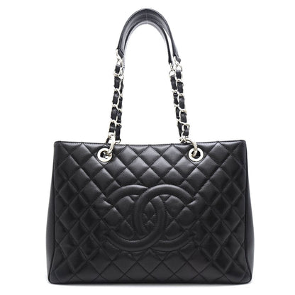 Chanel Chain Tote Bag Matelasse Caviar Skin Black