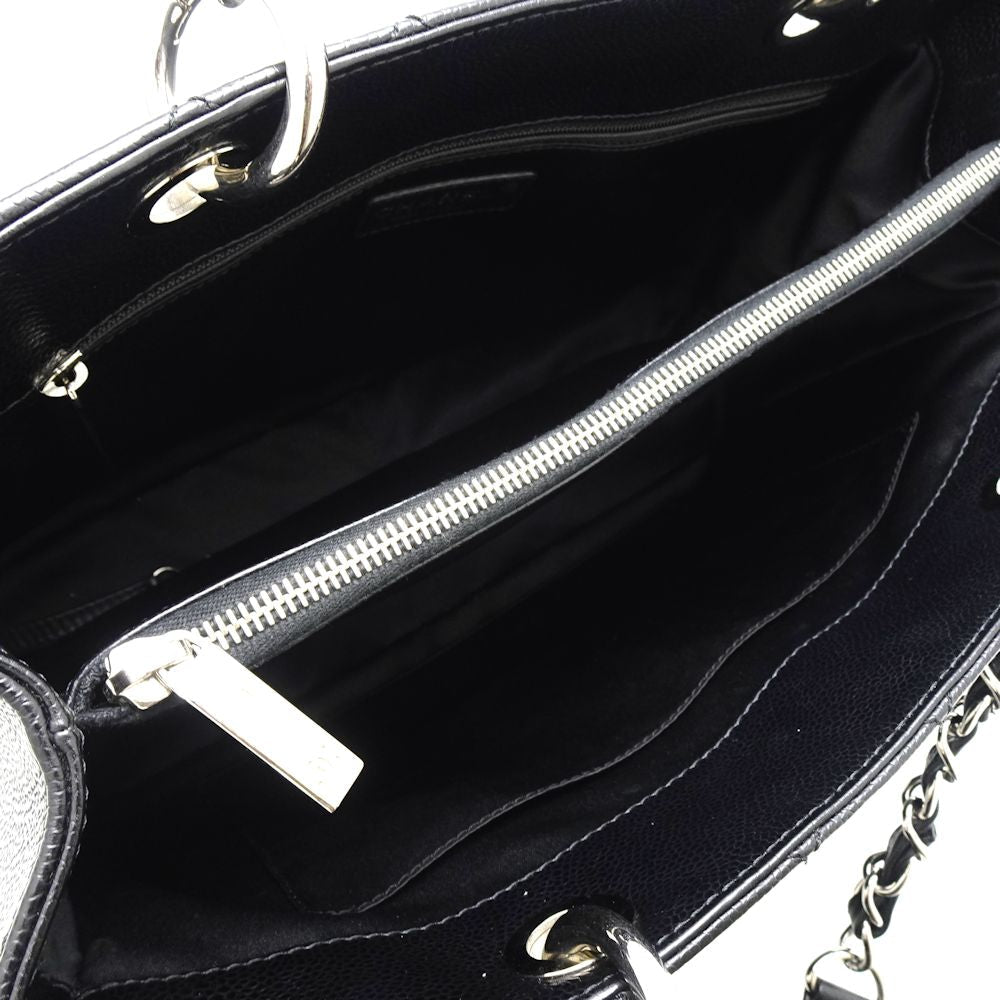 Chanel Chain Tote Bag Matelasse Caviar Skin Black