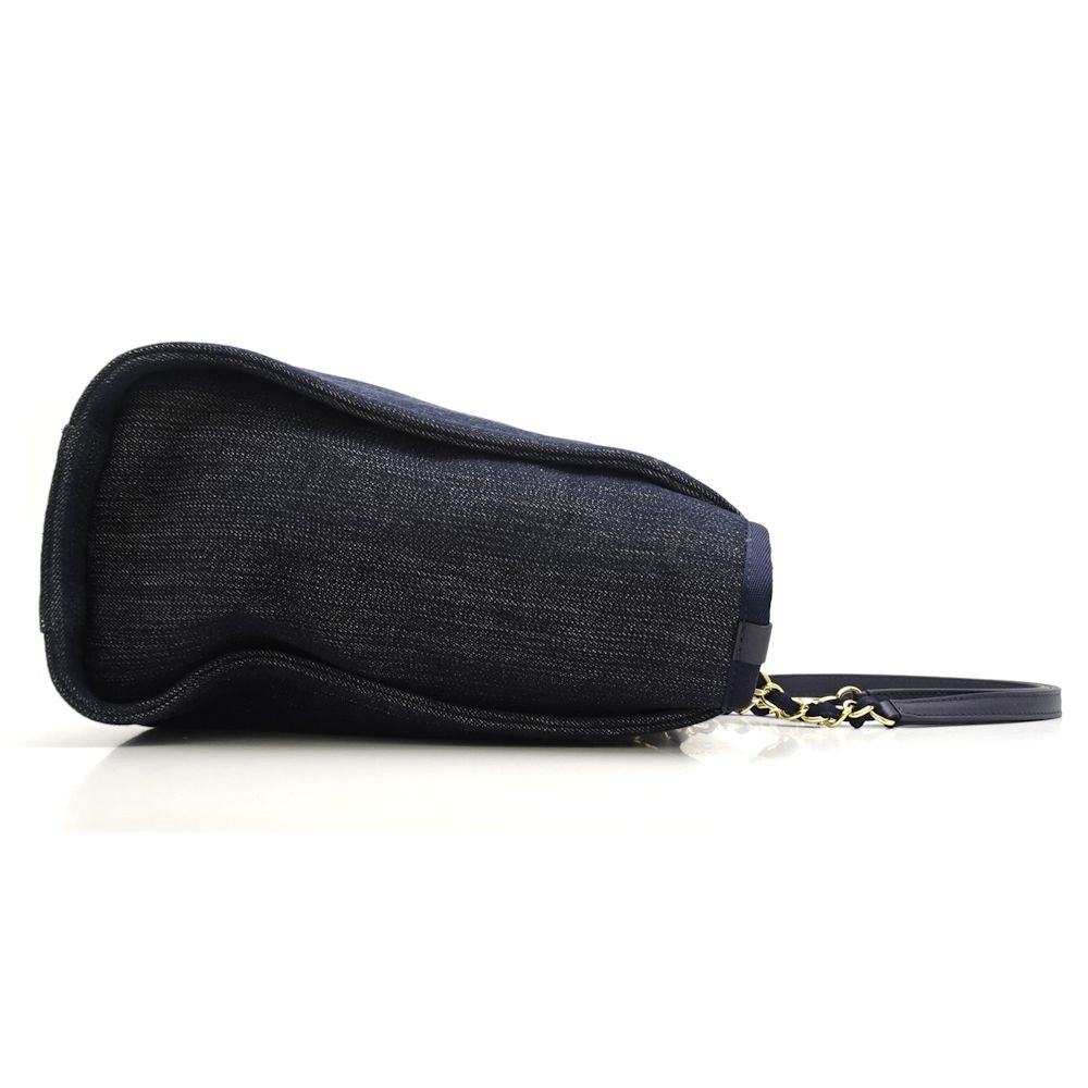 Chanel Deauville Chain Tote Bag Denim Navy