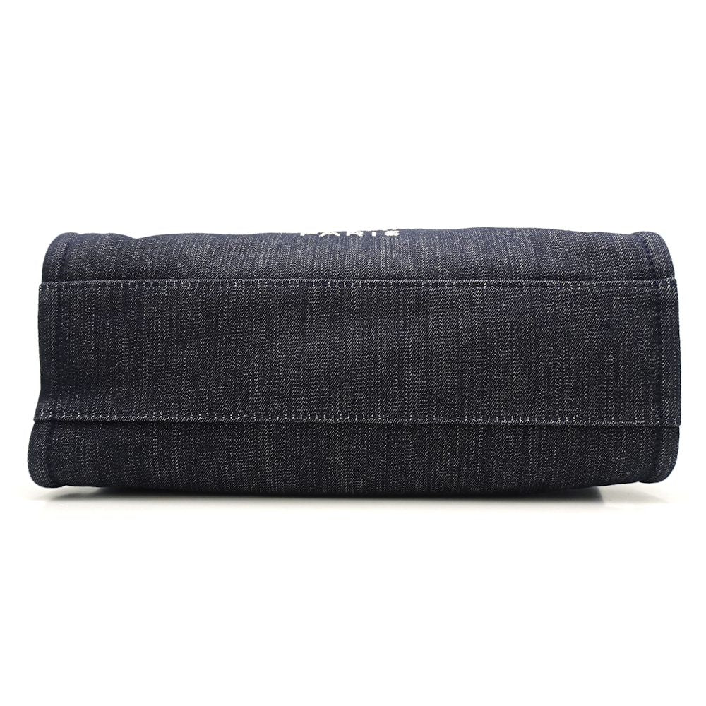 Chanel Deauville Chain Tote Bag Denim Navy