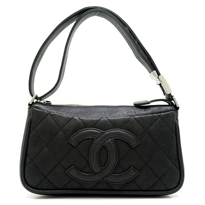 Chanel One Shoulder Bag Matelasse Leather Black
