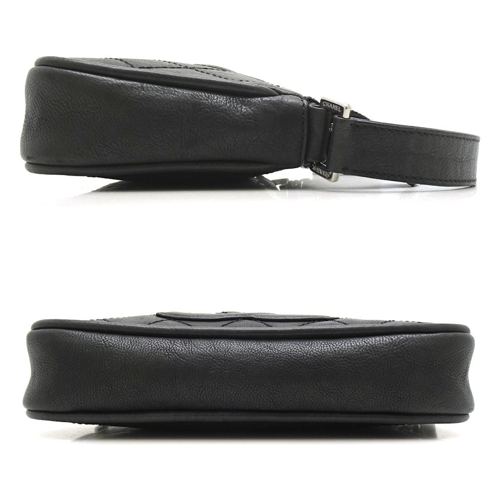 Chanel One Shoulder Bag Matelasse Leather Black