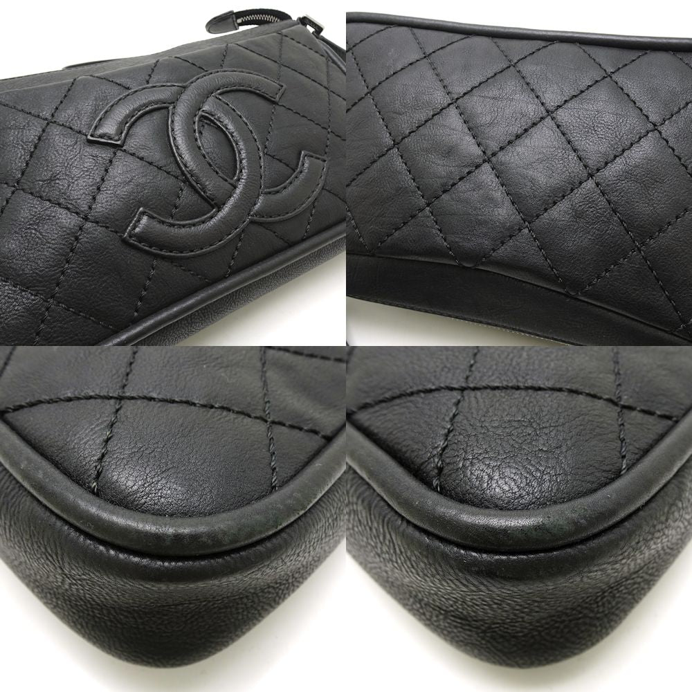 Chanel One Shoulder Bag Matelasse Leather Black