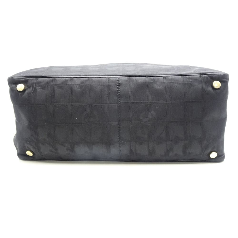 Chanel New Travel Line Tote Bag MM Nylon Black