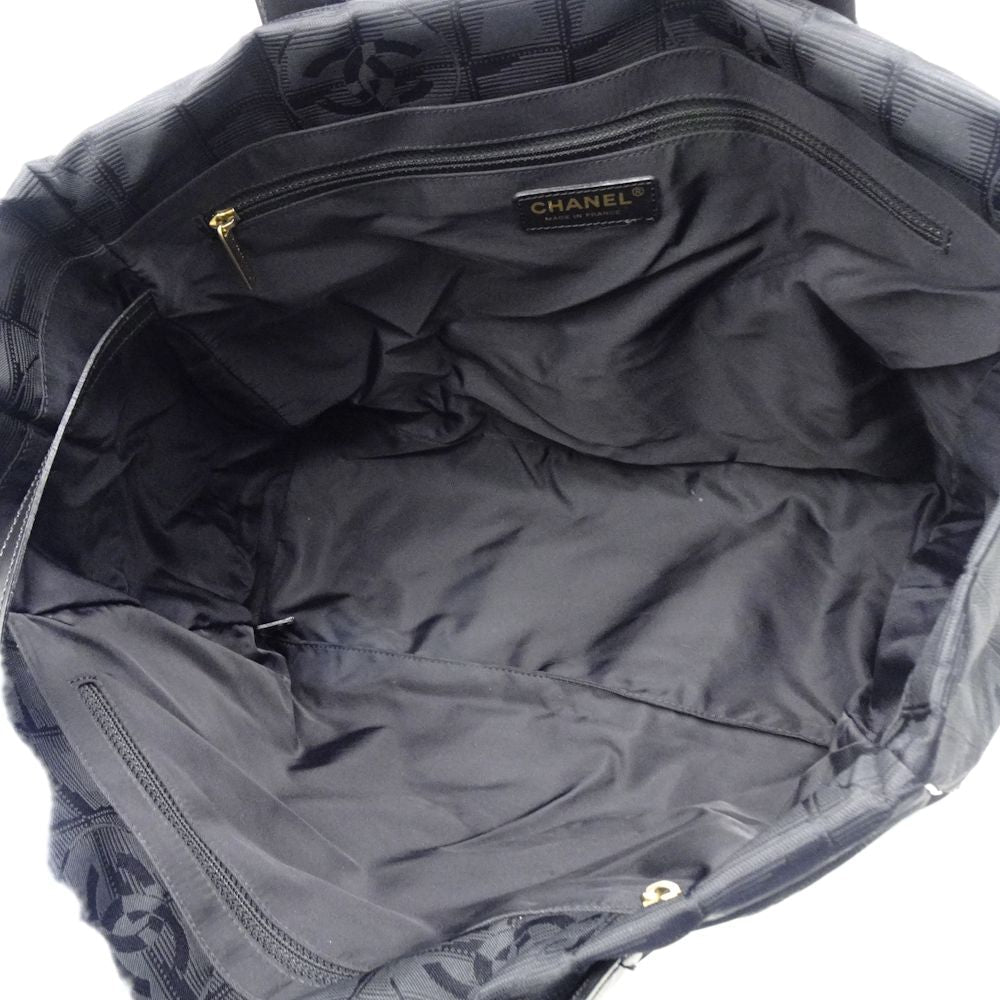 Chanel New Travel Line Tote Bag MM Nylon Black