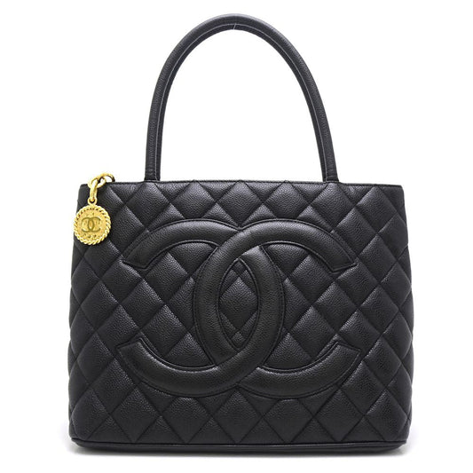 Chanel Reprint Tote Bag Caviar Skin Black