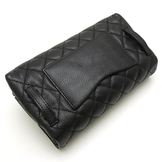 Chanel Waist Bag Caviar Skin Black x Silver Metal Fittings