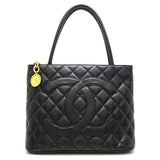 Chanel Reprint Tote Bag Black Caviar Skin