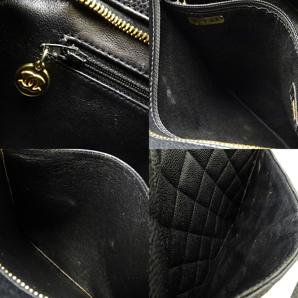 Chanel Reprint Tote Bag Black Caviar Skin