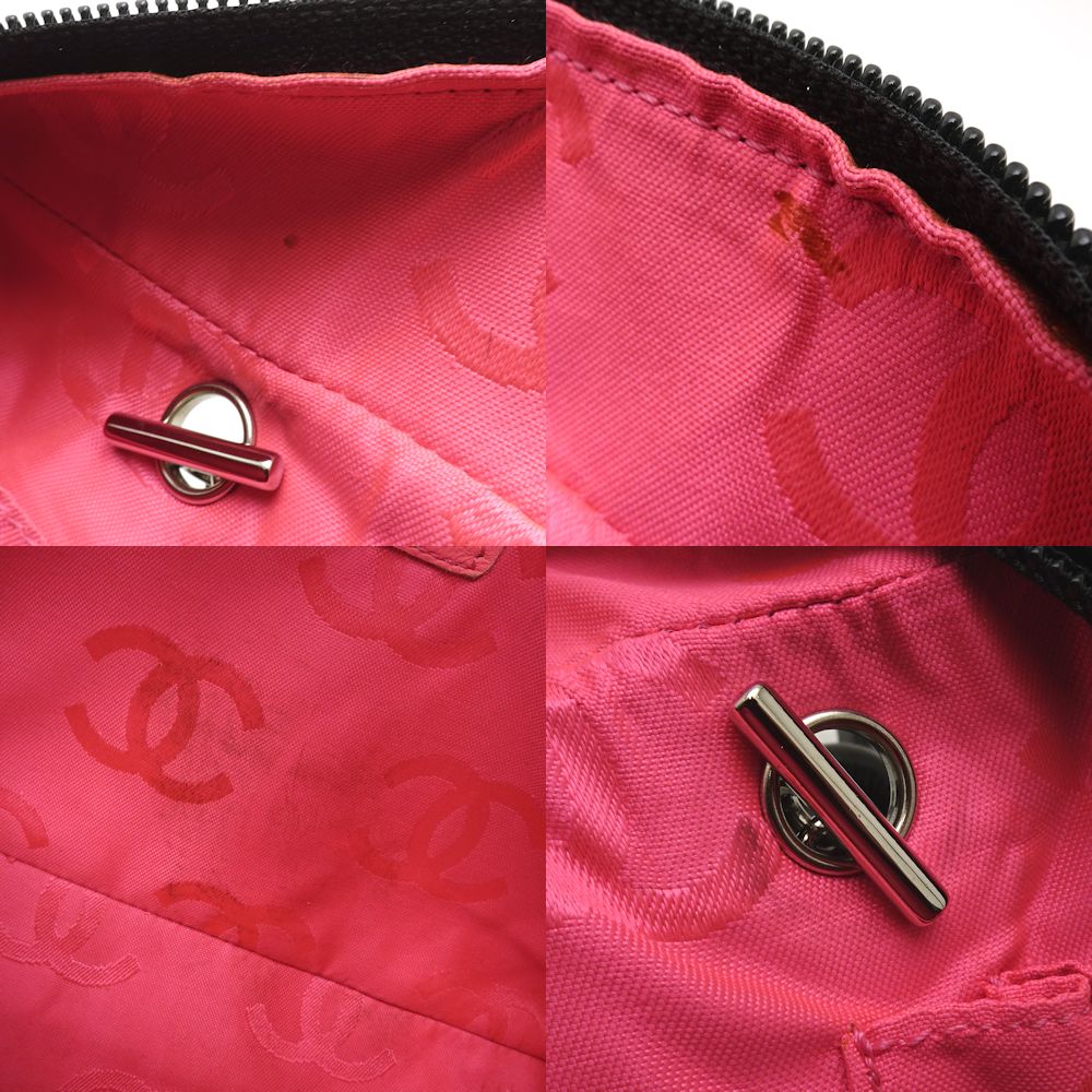 Chanel Cambonline Bowling Handbag Black Lambskin