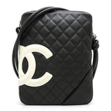 Chanel Cambon Line Shoulder Bag Diagonal Lambskin Black
