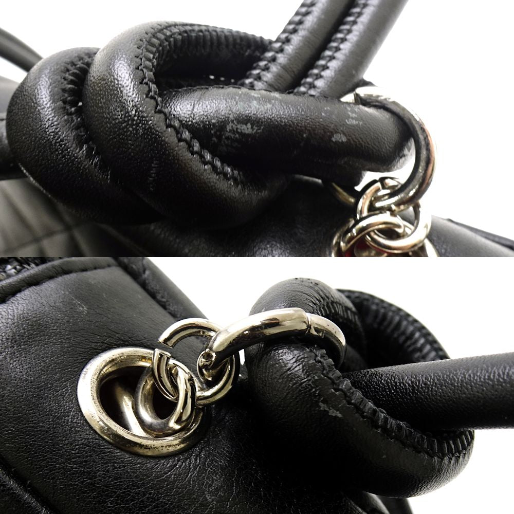 Chanel Cambon Line Shoulder Bag Diagonal Lambskin Black