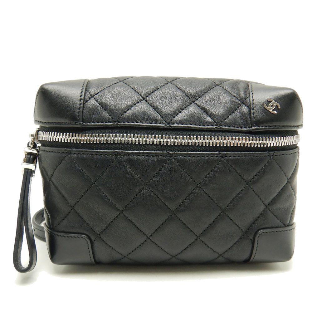 Chanel Waist Bag Lambskin Black Pouch