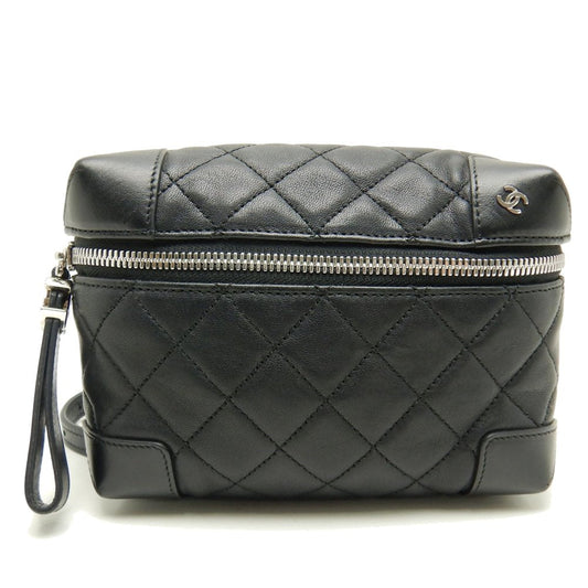 Chanel Waist Bag Lambskin Black Pouch