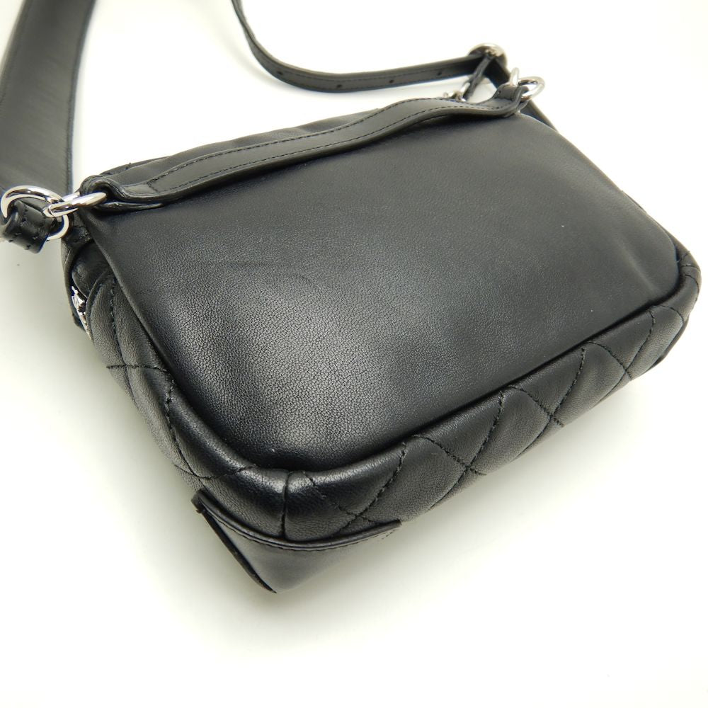 Chanel Waist Bag Lambskin Black Pouch