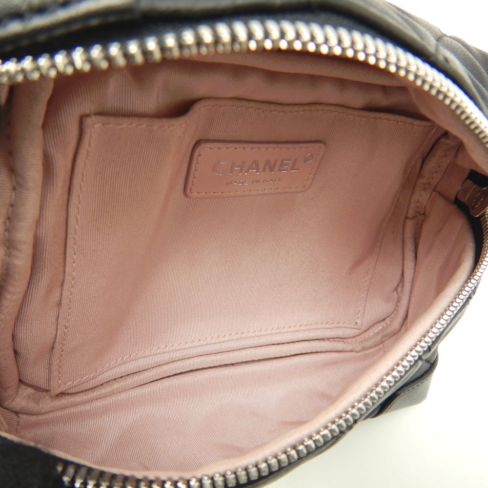 Chanel Waist Bag Lambskin Black Pouch