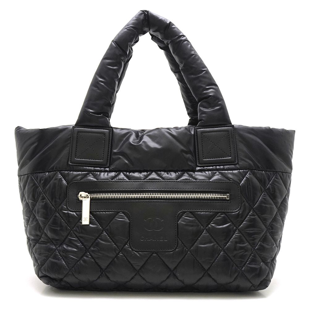 Chanel Coco Coon Tote Bag Nylon Leather Black