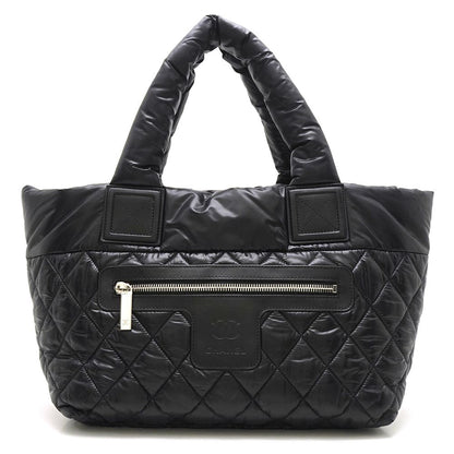 Chanel Coco Coon Tote Bag Nylon Leather Black