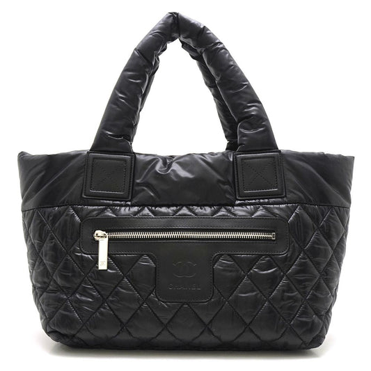 Chanel Coco Coon Tote Bag Nylon Leather Black