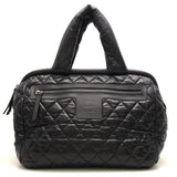 Chanel Coco Coon Boston Bag Nylon Leather Black