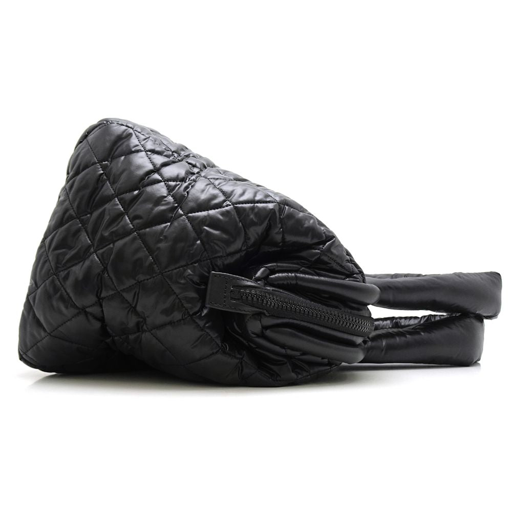 Chanel Coco Coon Boston Bag Nylon Leather Black