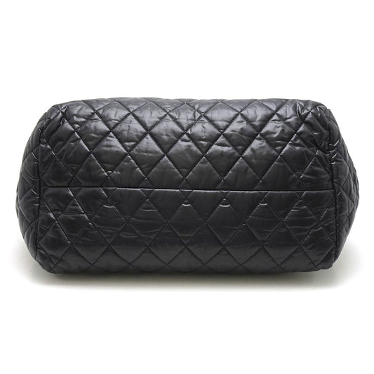 Chanel Coco Coon Boston Bag Nylon Leather Black