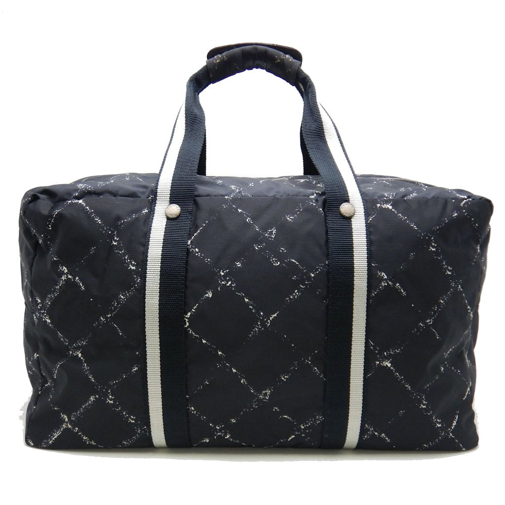 Chanel Old Travel Line Boston Bag Nylon Black