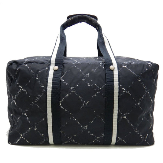 Chanel Old Travel Line Boston Bag Nylon Black