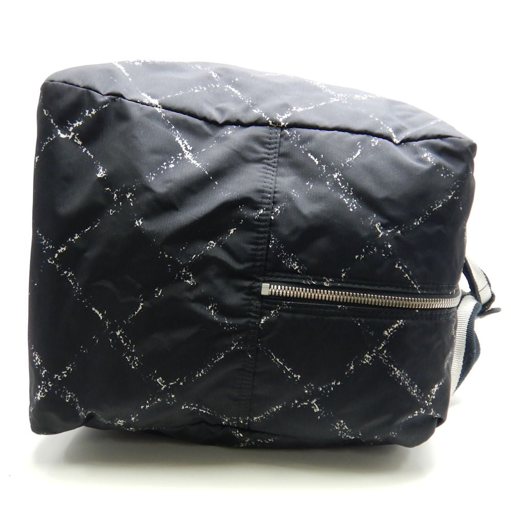 Chanel Old Travel Line Boston Bag Nylon Black