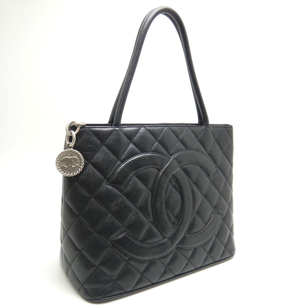 Chanel Reprint Tote Bag Caviar Skin Black
