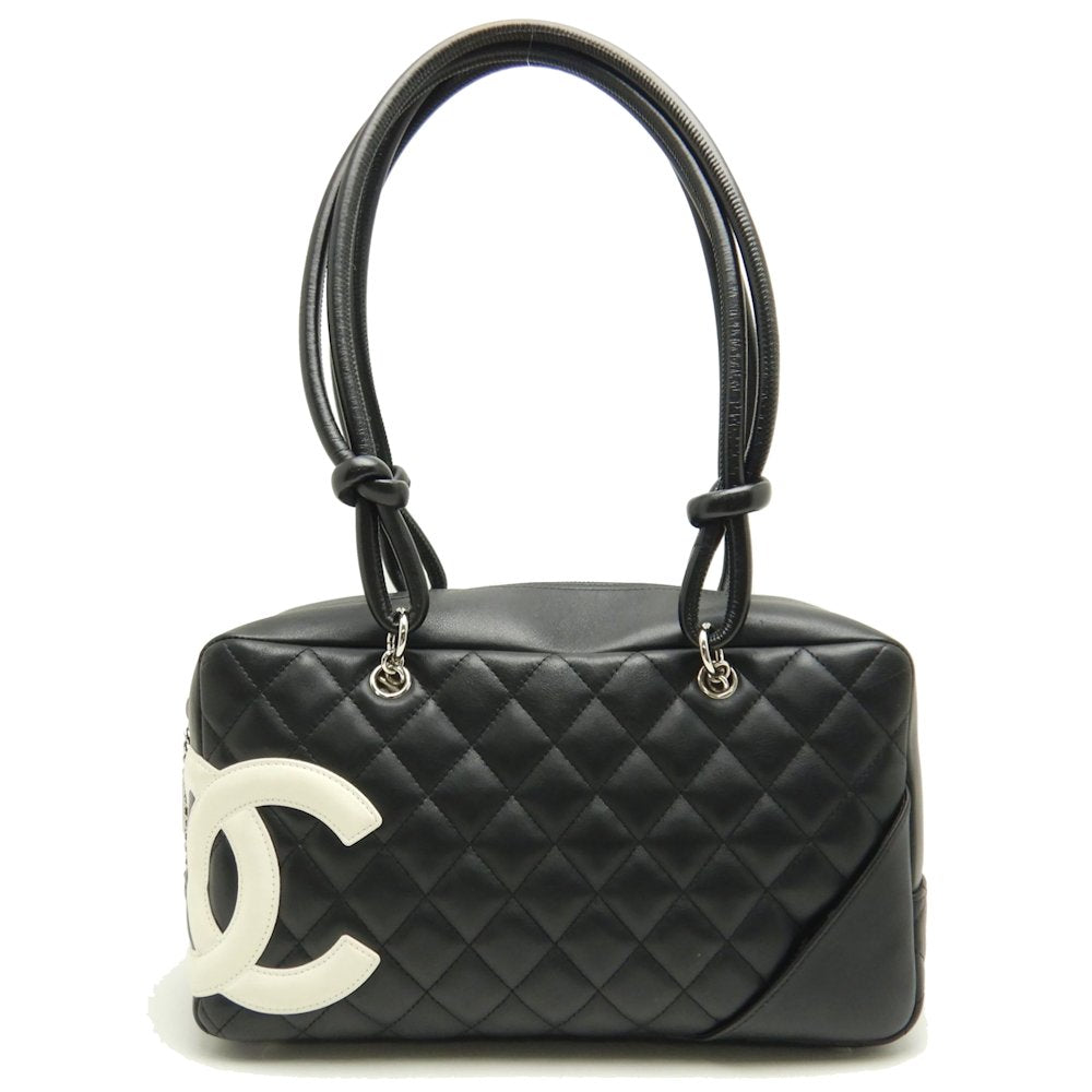 Chanel Cambon Line Bowling Bag Lambskin Black Shoulder