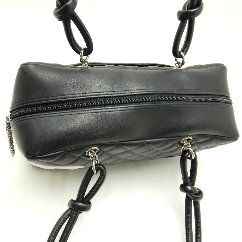 Chanel Cambon Line Bowling Bag Lambskin Black Shoulder
