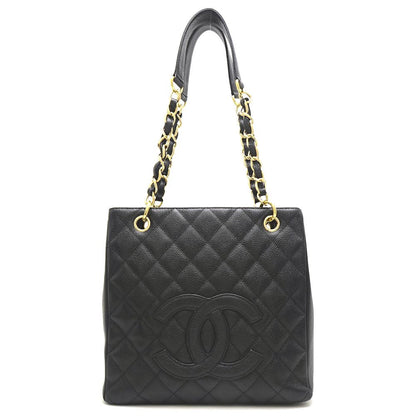Chanel Matelasse Chain Tote Bag Caviar Skin Black