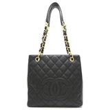 Chanel Matelasse Chain Tote Bag Caviar Skin Black