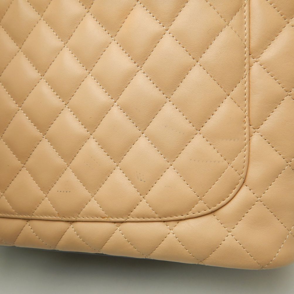 Chanel Cambon Line Large Tote Calf Beige Black