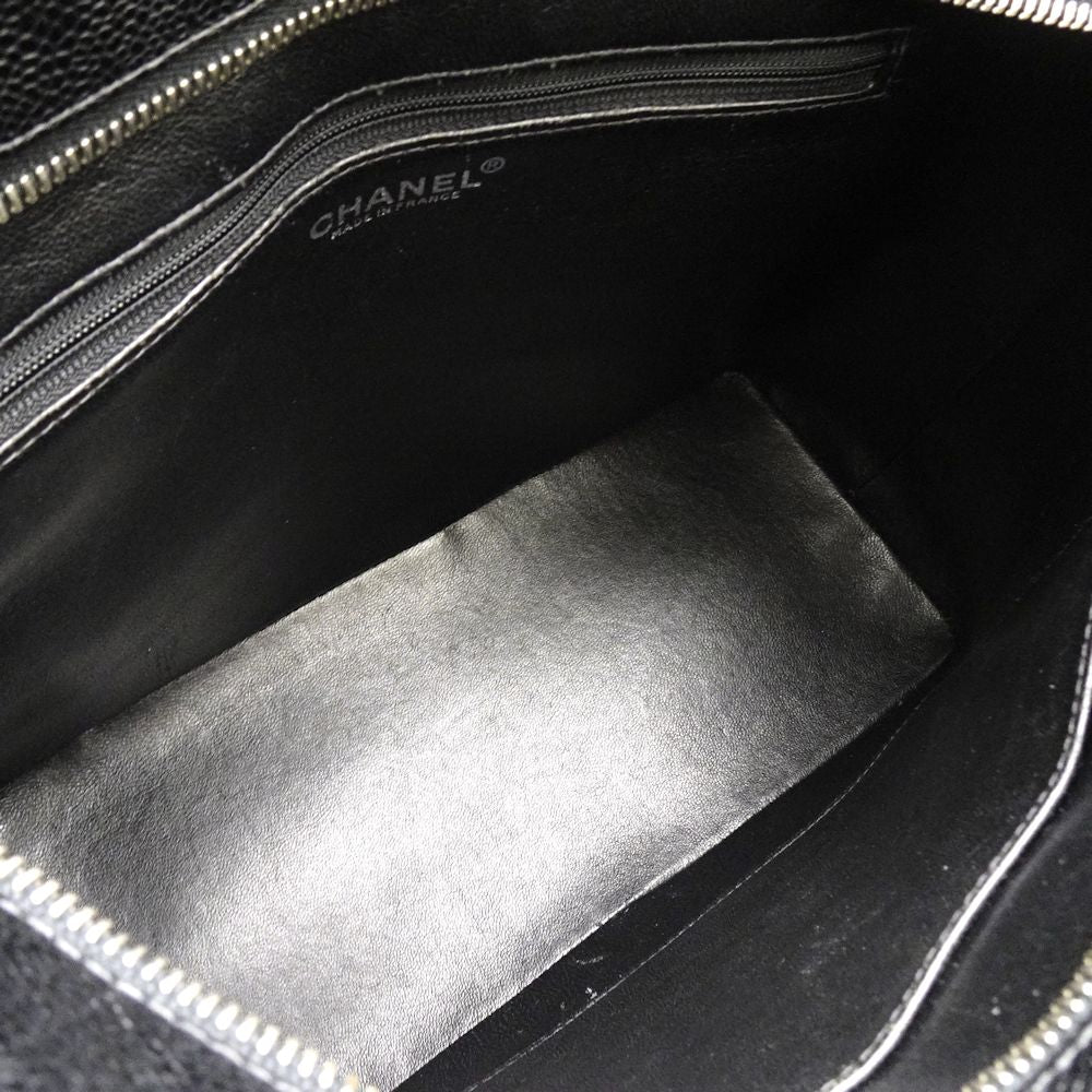 Chanel Reprint Tote Bag Caviar Skin Black x Silver Metal