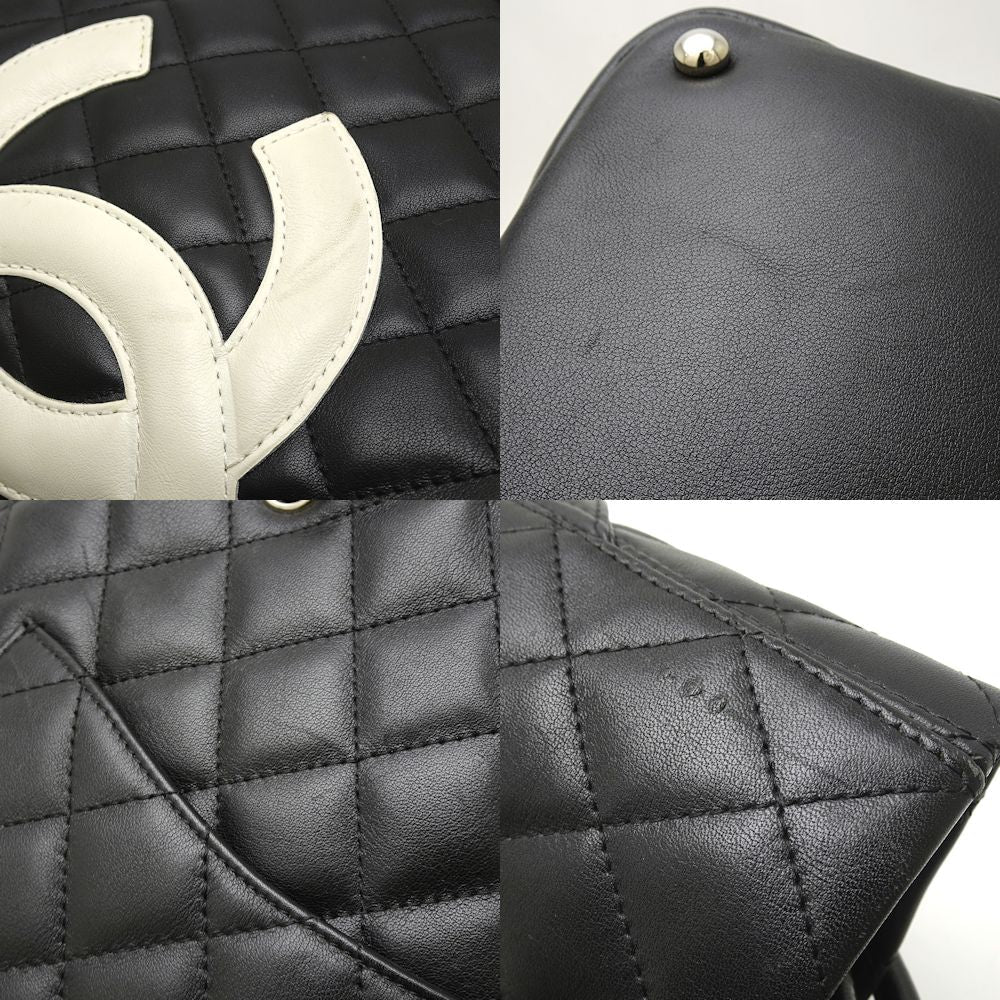 Chanel Cambon Line Medium Tote Bag Lambskin Black