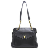 Chanel Shoulder Tote Bag Caviar Skin Black