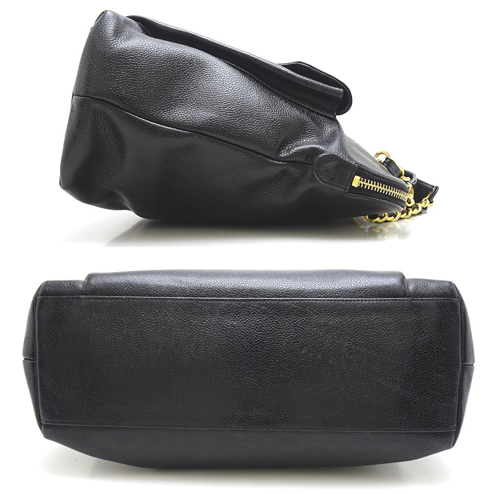 Chanel Shoulder Tote Bag Caviar Skin Black