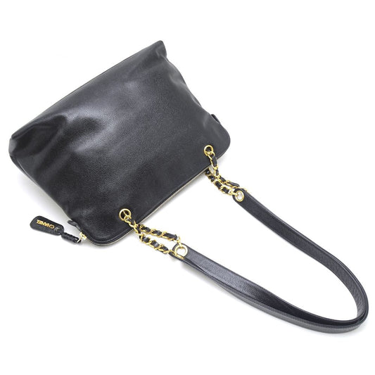 Chanel Shoulder Tote Bag Caviar Skin Black