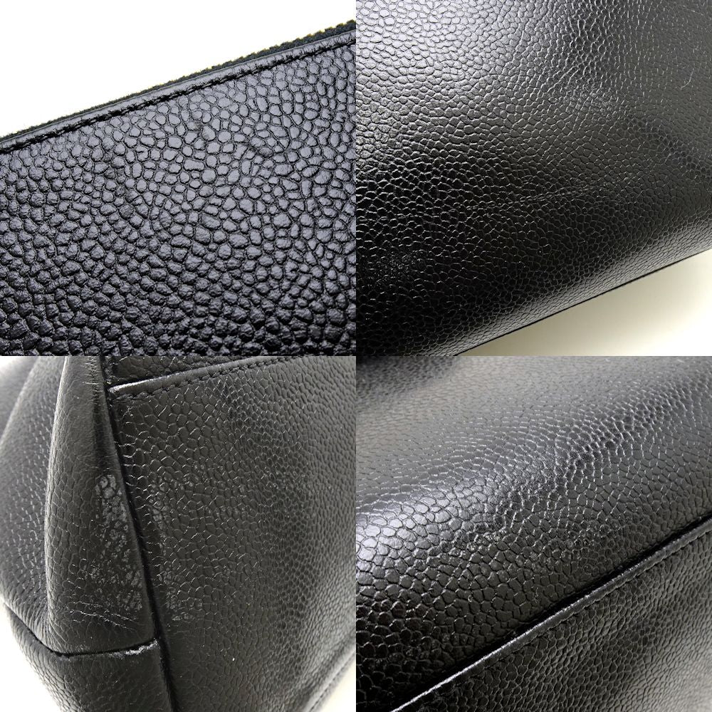 Chanel Shoulder Tote Bag Caviar Skin Black